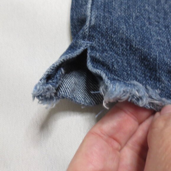 VANILLA STAR juniors SHORTS denim JEAN distressed FRAYED blue BUTTON-FLY SIZE 7 - Picture 2 of 8